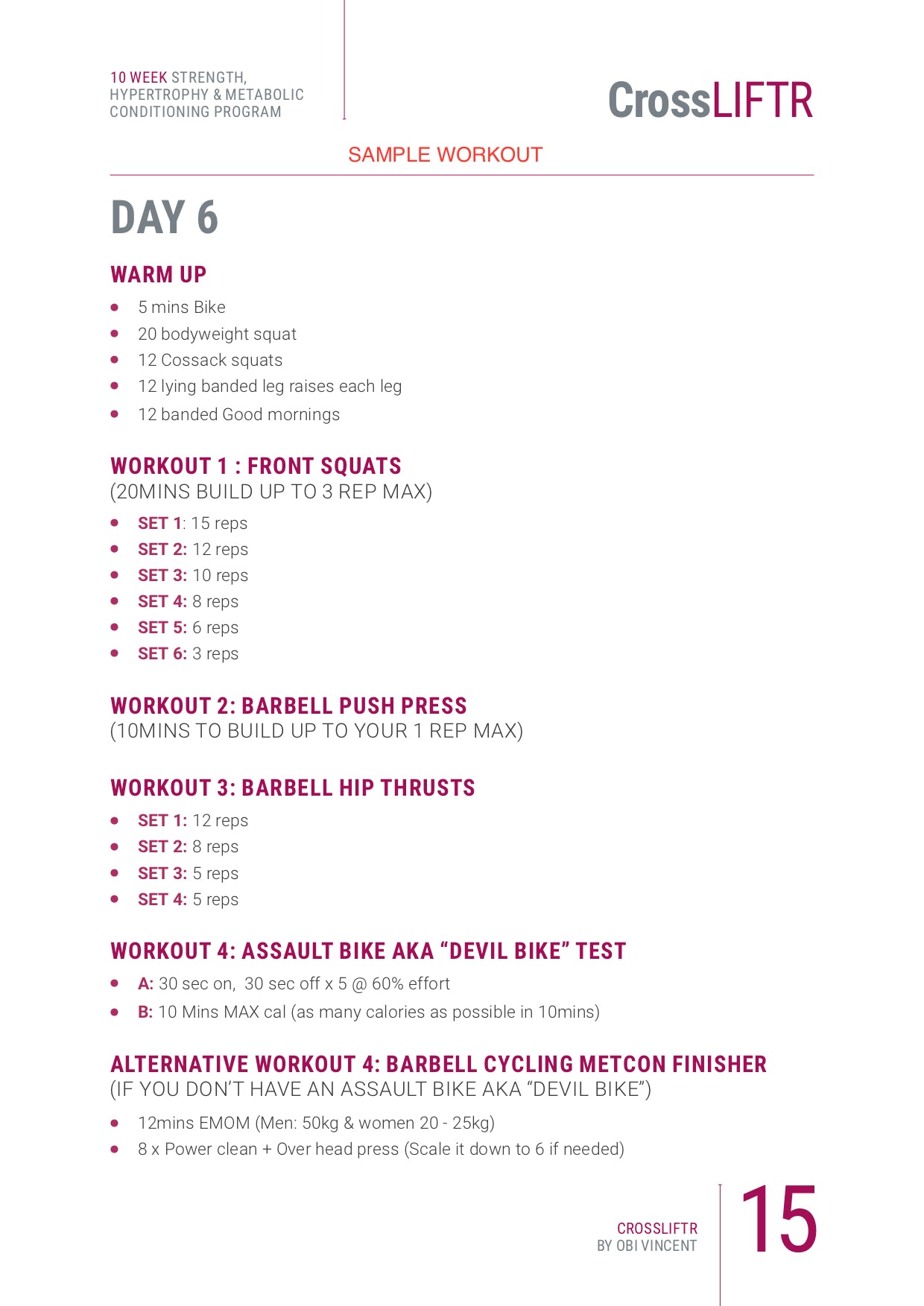 Strength Crossfit Hypertrophy Program Week Hypertrophy Strength